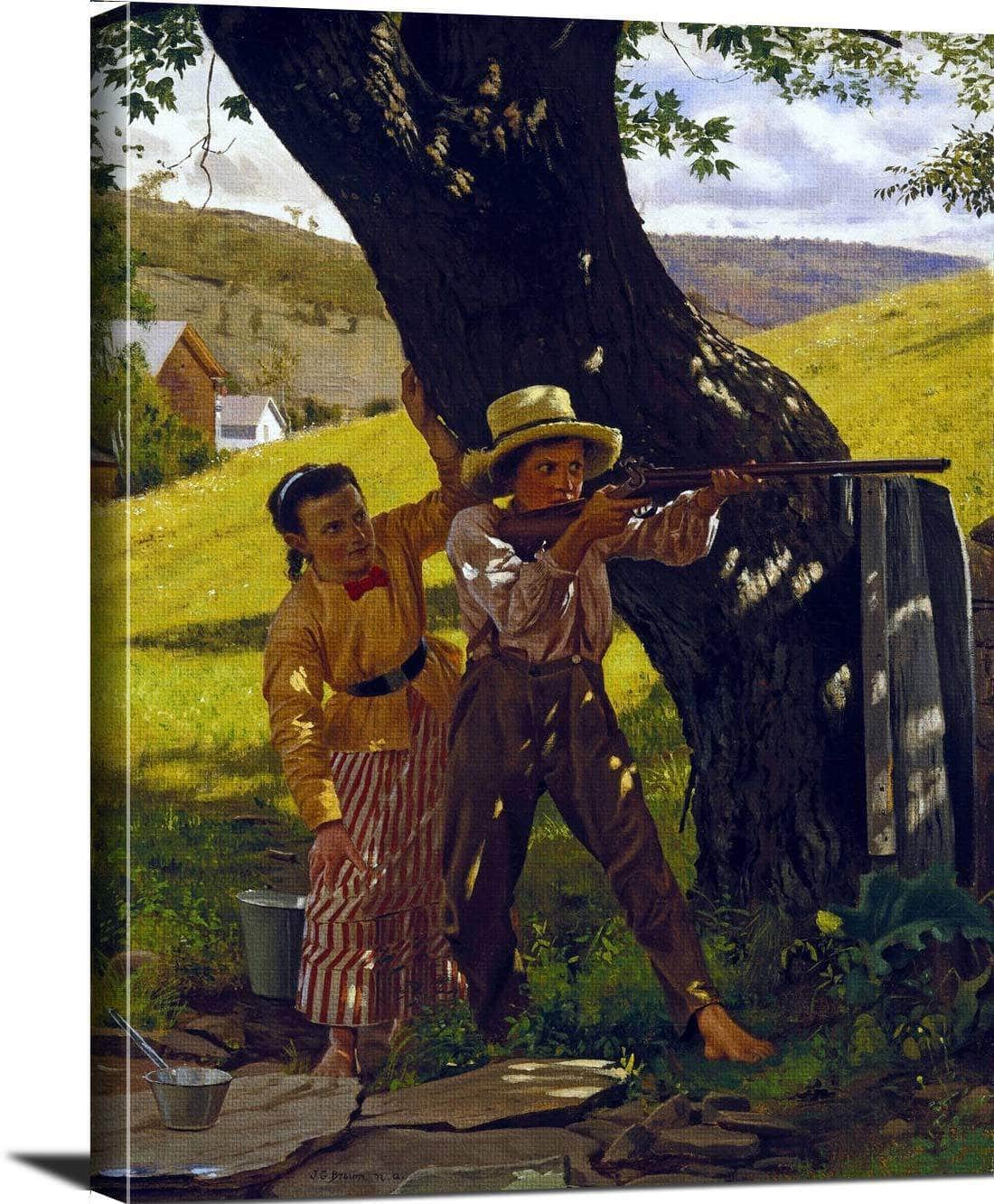 A Sure Shot Painting John George Brown Canvas Art Fine Art Print