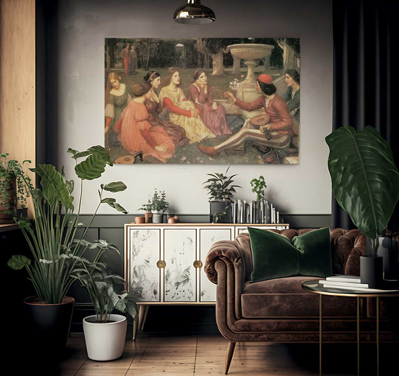 A Tale From The Decameron By John Waterhouse Fine Art Print