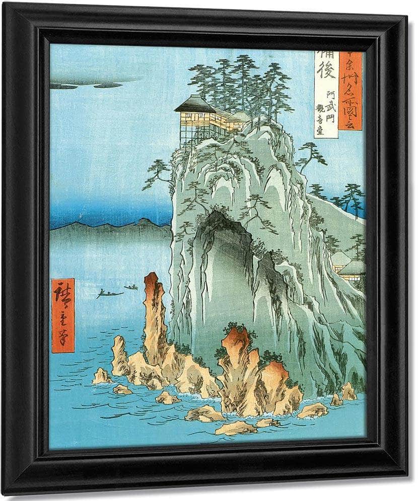A Temple On A High Rock By Hiroshige Fine Art Print