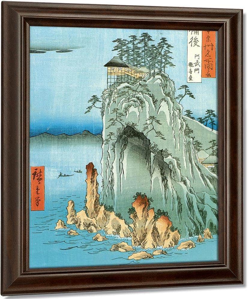 A Temple On A High Rock By Hiroshige Fine Art Print