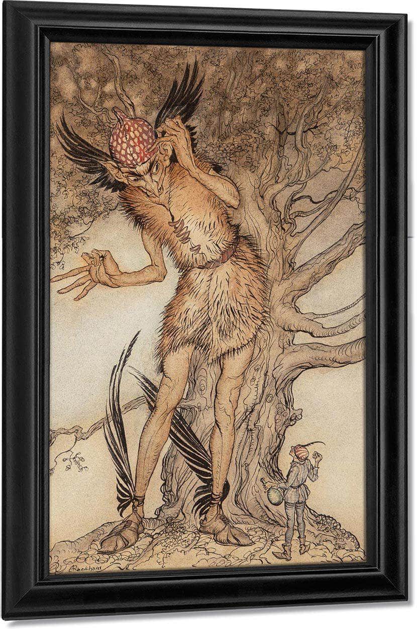 A Terrible Fellow Little Brother And Little Sister Interior Illustration 1917 By Arthur Rackham Fine Art Print