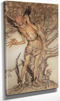 A Terrible Fellow Little Brother And Little Sister Interior Illustration 1917 By Arthur Rackham Fine Art Print