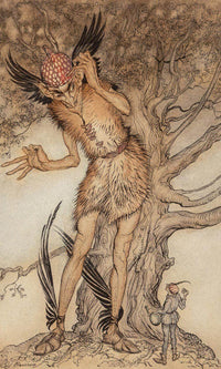 A Terrible Fellow Little Brother And Little Sister Interior Illustration 1917 By Arthur Rackham Fine Art Print