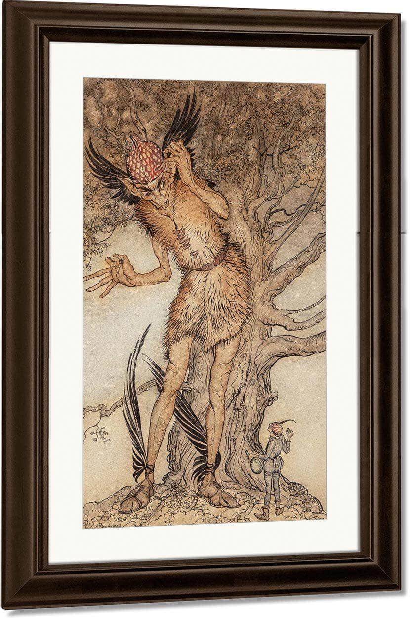 A Terrible Fellow Little Brother And Little Sister Interior Illustration 1917 By Arthur Rackham Fine Art Print