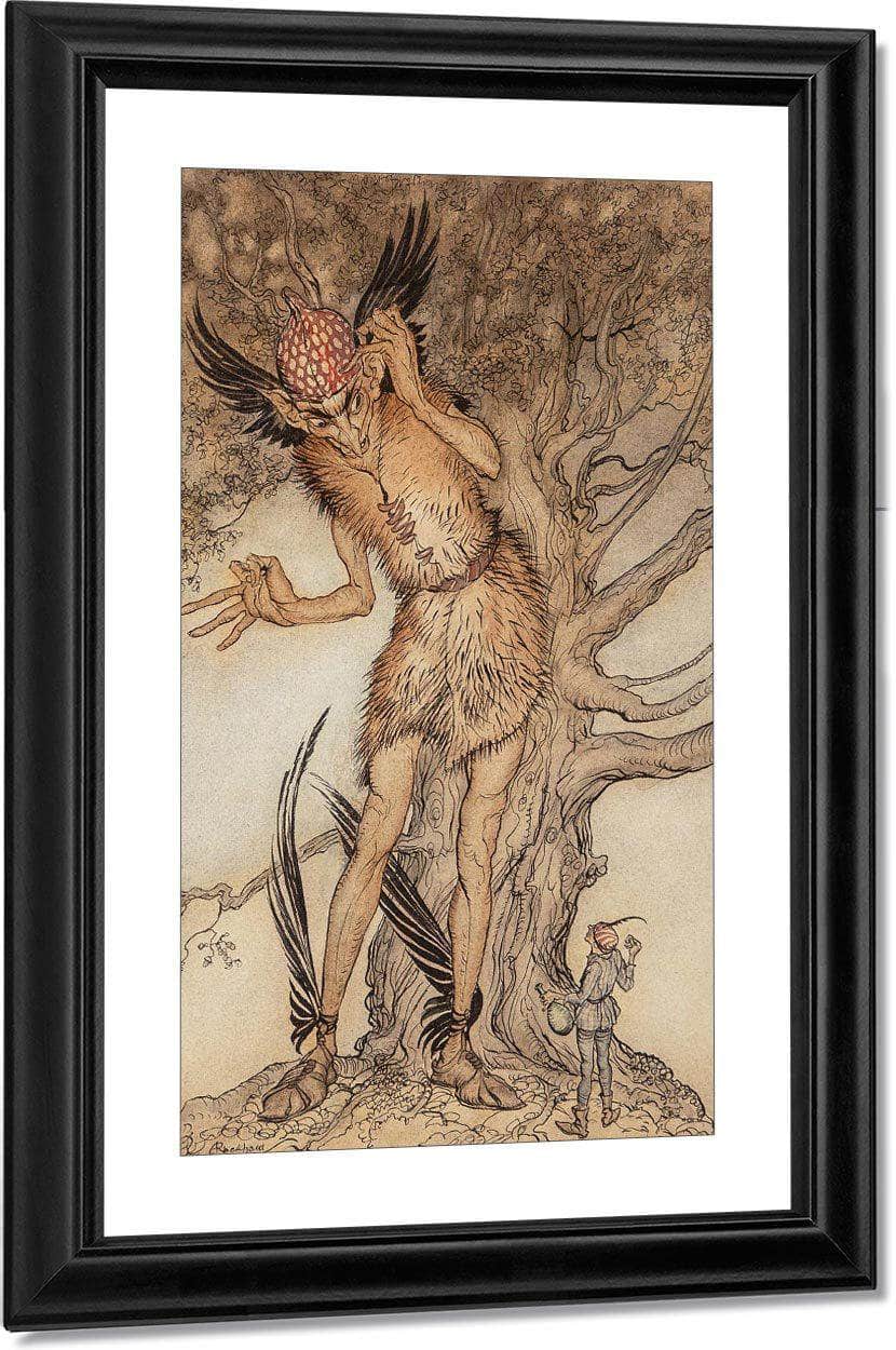 A Terrible Fellow Little Brother And Little Sister Interior Illustration 1917 By Arthur Rackham Fine Art Print