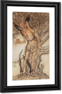 A Terrible Fellow Little Brother And Little Sister Interior Illustration 1917 By Arthur Rackham Fine Art Print