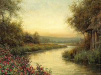 A Tranquil River Landscape By Louis Aston Knight Fine Art Print
