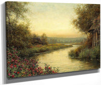 A Tranquil River Landscape By Louis Aston Knight Fine Art Print