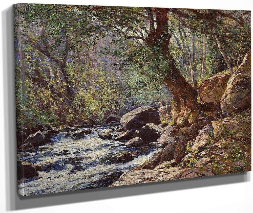 A Tranquil Stream In A Forest Interior By William Wendt Fine Art Print