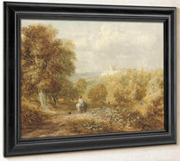 A Traveller On A Track Below Bolsover Castle Derbyshire By David Cox Fine Art Print