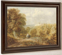 A Traveller On A Track Below Bolsover Castle Derbyshire By David Cox Fine Art Print