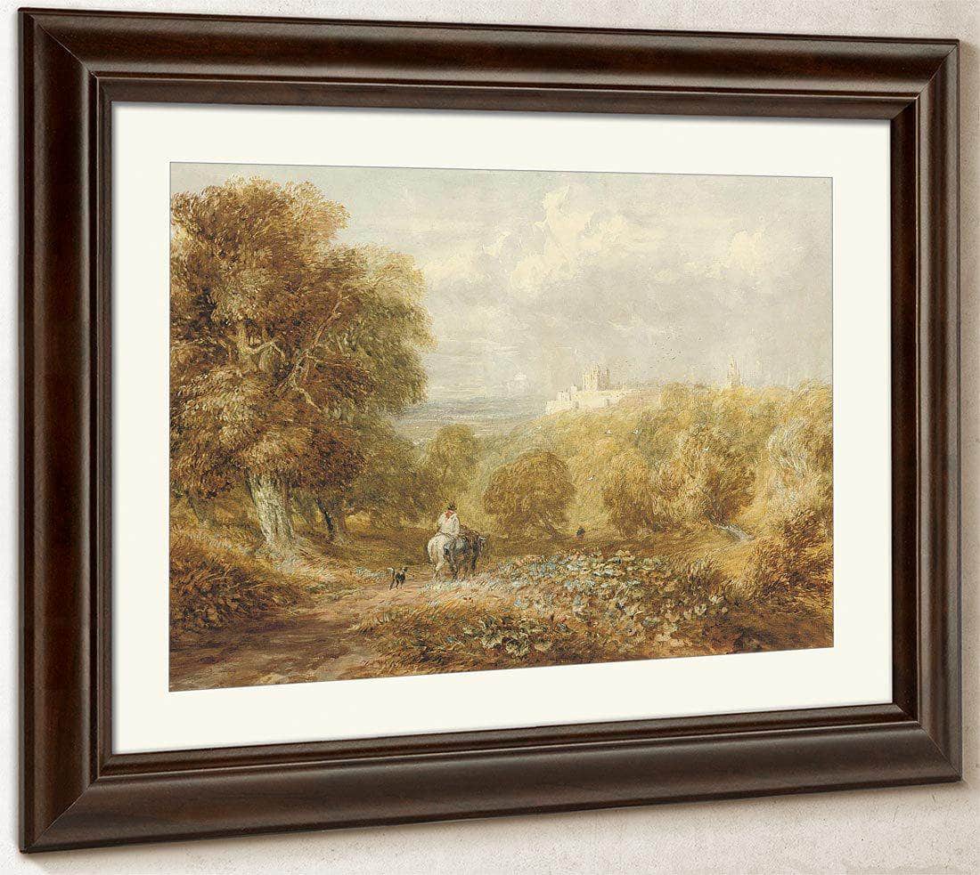 A Traveller On A Track Below Bolsover Castle Derbyshire By David Cox Fine Art Print