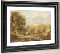 A Traveller On A Track Below Bolsover Castle Derbyshire By David Cox Fine Art Print