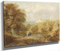 A Traveller On A Track Below Bolsover Castle Derbyshire By David Cox Fine Art Print