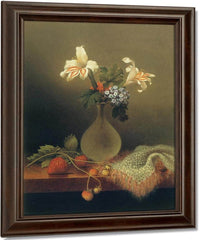 A Vase Of Corn Lilies And Heliotrope By Martin Johnson Heade Fine Art Print