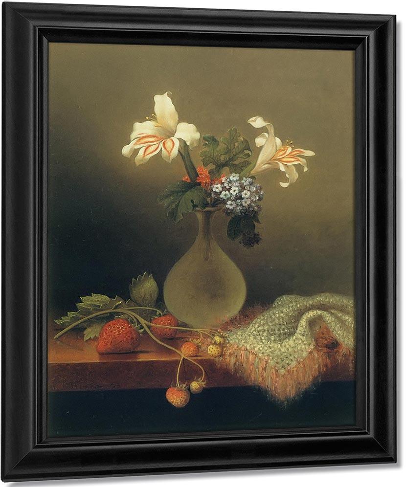 A Vase Of Corn Lilies And Heliotrope By Martin Johnson Heade Fine Art Print