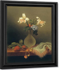 A Vase Of Corn Lilies And Heliotrope By Martin Johnson Heade Fine Art Print