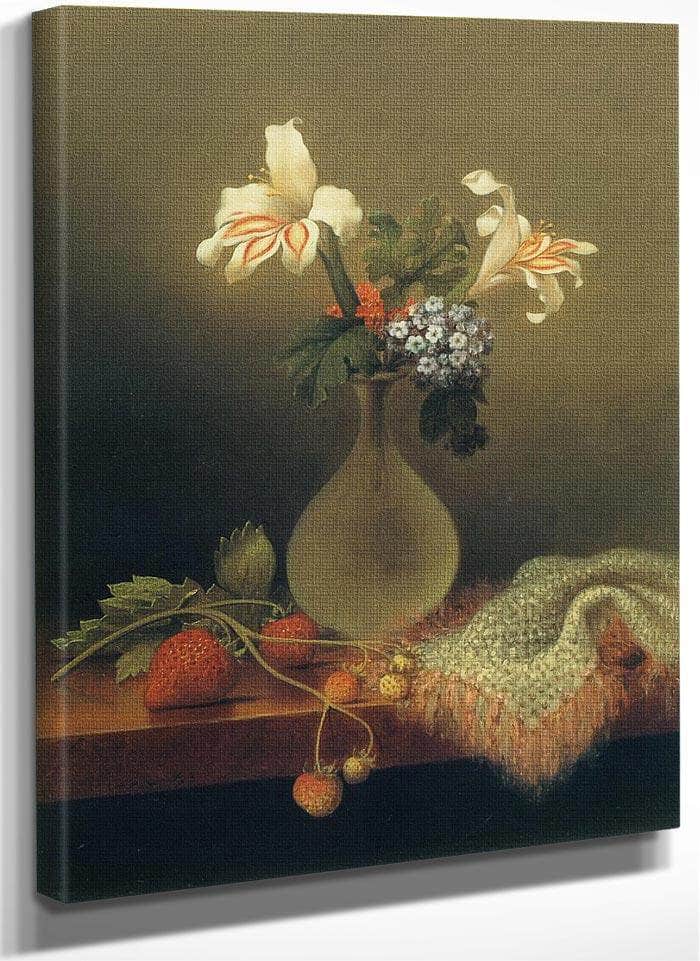 A Vase Of Corn Lilies And Heliotrope By Martin Johnson Heade Fine Art Print