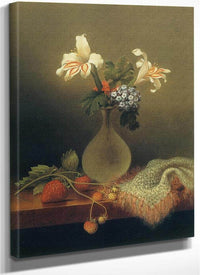 A Vase Of Corn Lilies And Heliotrope By Martin Johnson Heade Fine Art Print