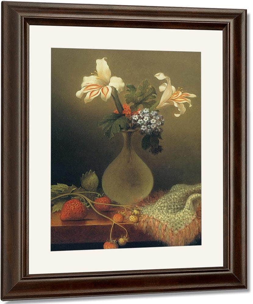 A Vase Of Corn Lilies And Heliotrope By Martin Johnson Heade Fine Art Print