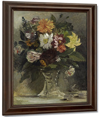 A Vase Of Flowers By Ferdinand Victor Eugene Delacroix Fine Art Print