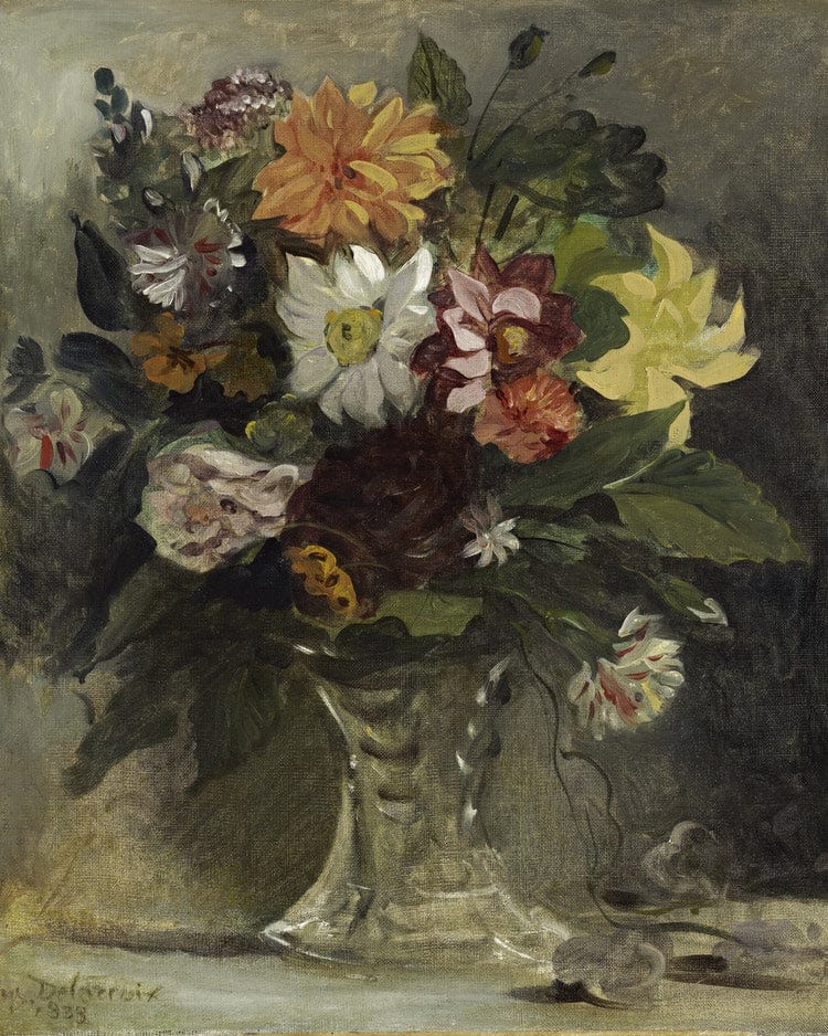 A Vase Of Flowers By Ferdinand Victor Eugene Delacroix Fine Art Print