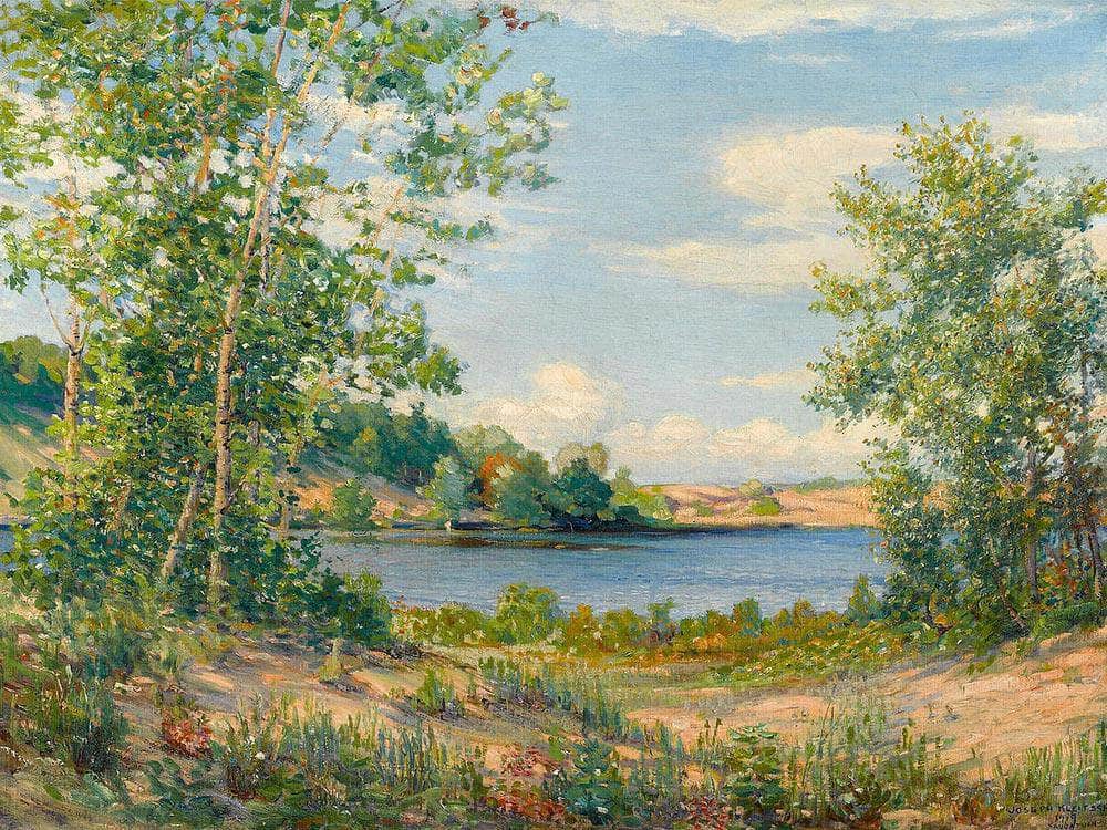 A View Across The Lake, Saugatuck, Michigan, 1919 By Joseph Kleitsch Fine Art Print