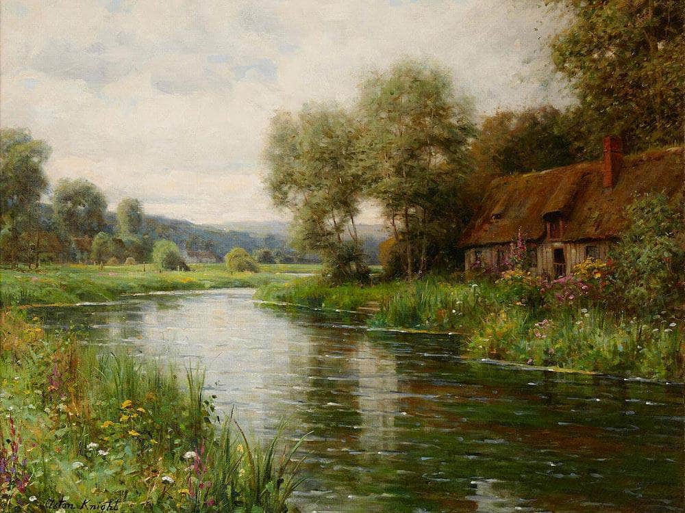 A View Of Risle Valley, Normandy By Louis Aston Knight Fine Art Print