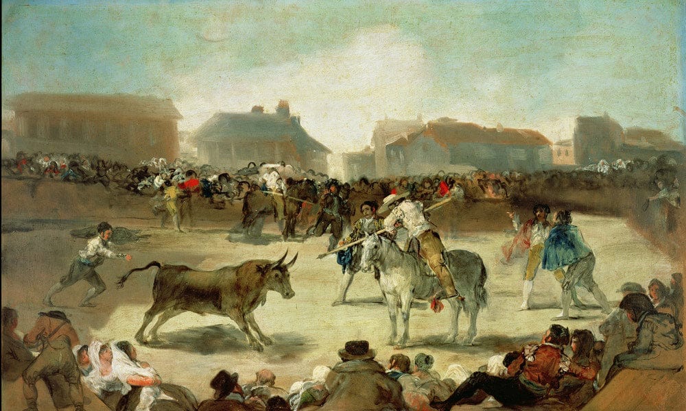 A Village Bullfight By Francisco De Goya Fine Art Print