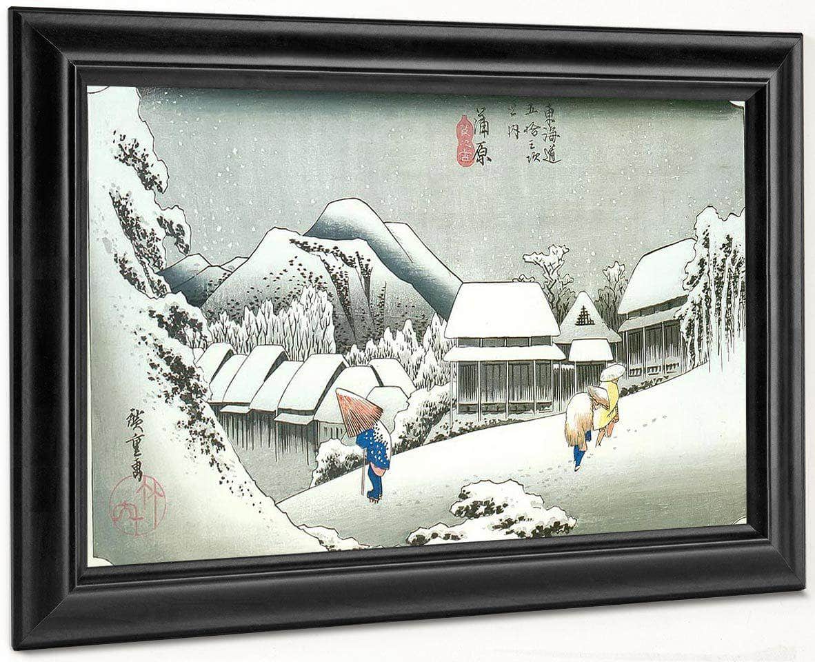 A Village In The Snow By Hiroshige Fine Art Print