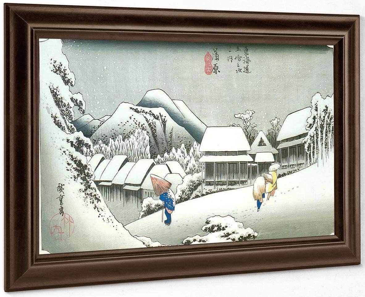 A Village In The Snow By Hiroshige Fine Art Print