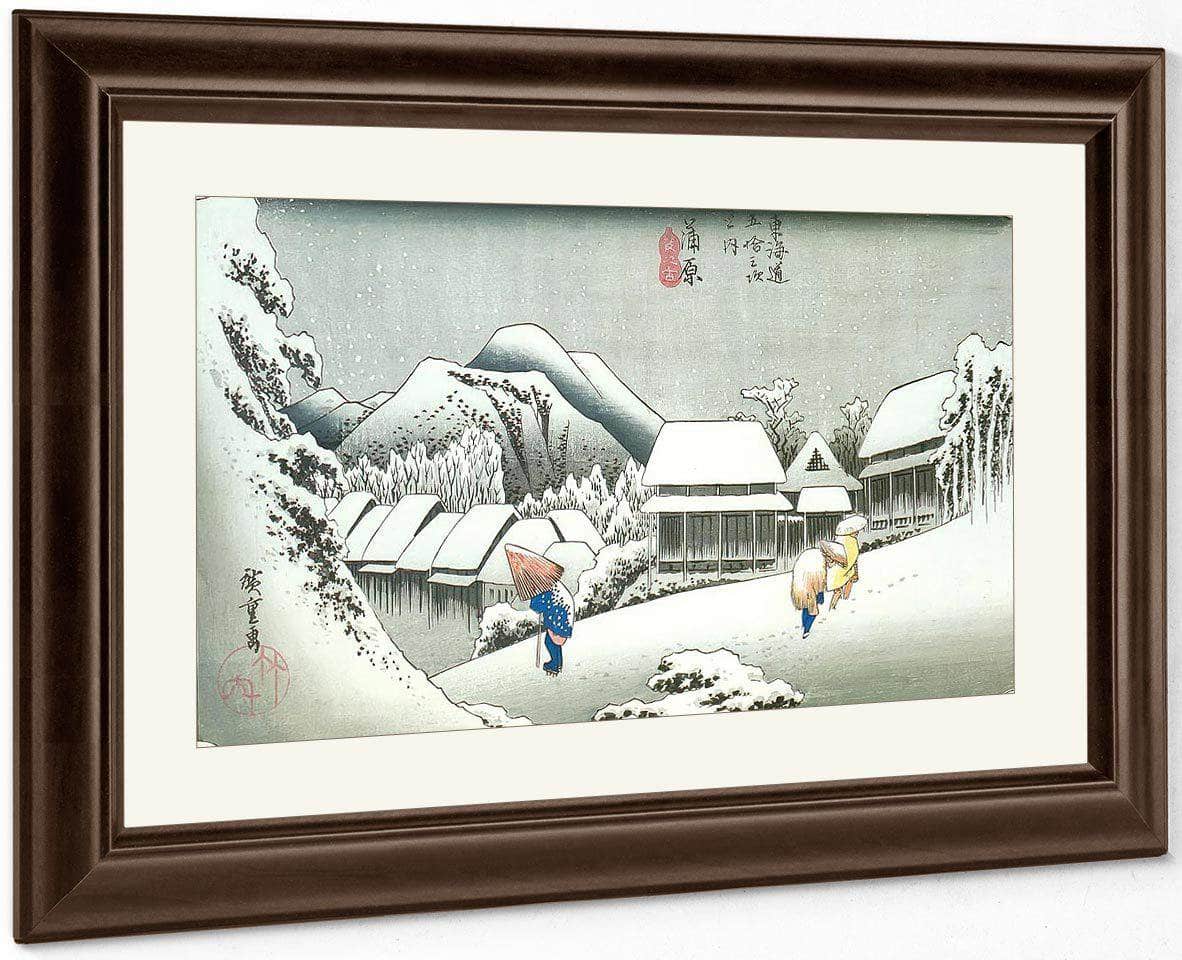 A Village In The Snow By Hiroshige Fine Art Print