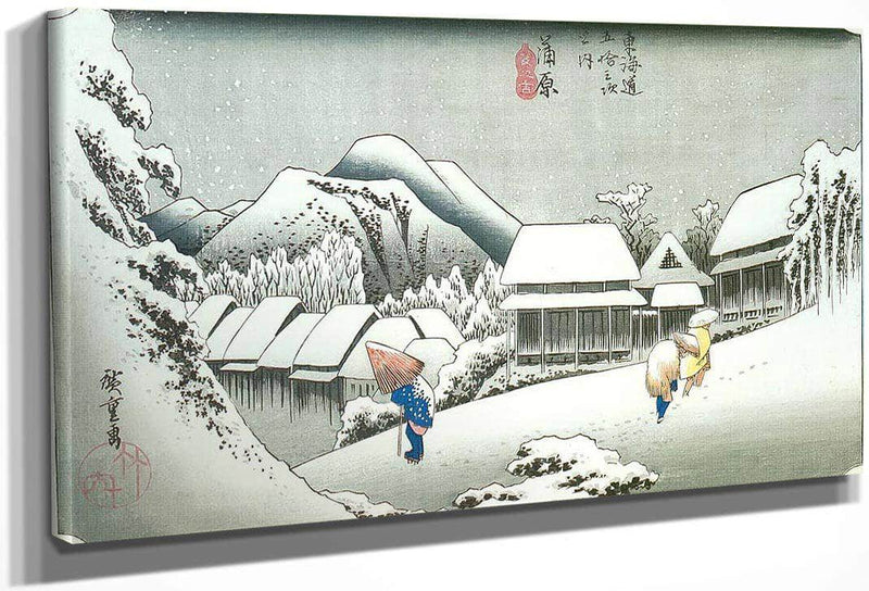 A Village In The Snow By Hiroshige Fine Art Print