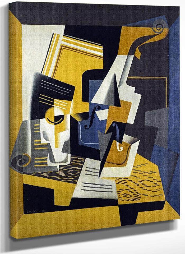 A Violin And Glass By Juan Gris Fine Art Print