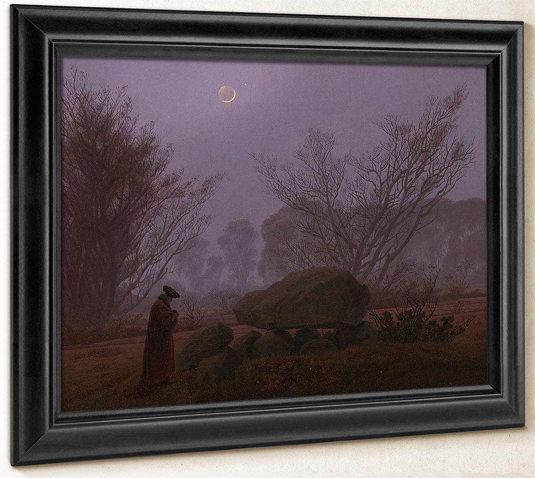 A Walk At Dusk By By Caspar David Friedrich Fine Art Print