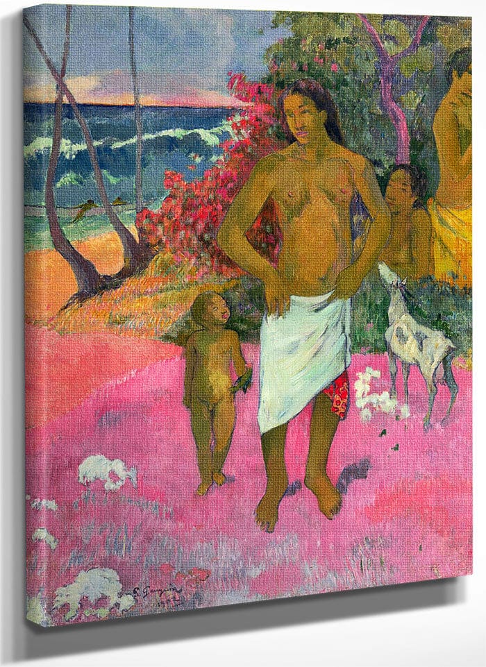 A Walk By The Sea By Eugene Henri Paul Gauguin Fine Art Print