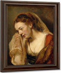 A Weeping Woman By Rembrandt Fine Art Print