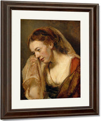A Weeping Woman By Rembrandt Fine Art Print