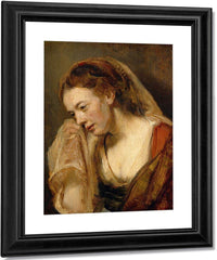 A Weeping Woman By Rembrandt Fine Art Print