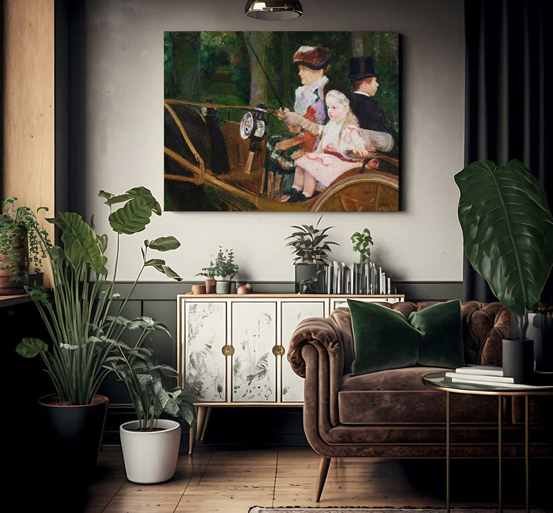 A Woman And A Girl Driving By Cassatt Mary Fine Art Print