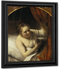 A Woman In Bed By Rembrandt Fine Art Print