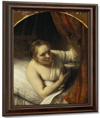A Woman In Bed By Rembrandt Fine Art Print