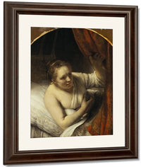 A Woman In Bed By Rembrandt Fine Art Print