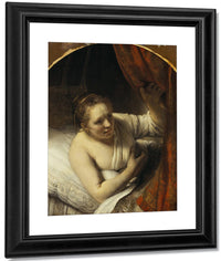 A Woman In Bed By Rembrandt Fine Art Print
