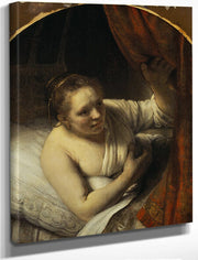 A Woman In Bed By Rembrandt Fine Art Print