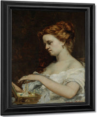 A Woman With Jewellery By Jean Desire Gustave Courbet Fine Art Print