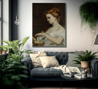 A Woman With Jewellery By Jean Desire Gustave Courbet Fine Art Print