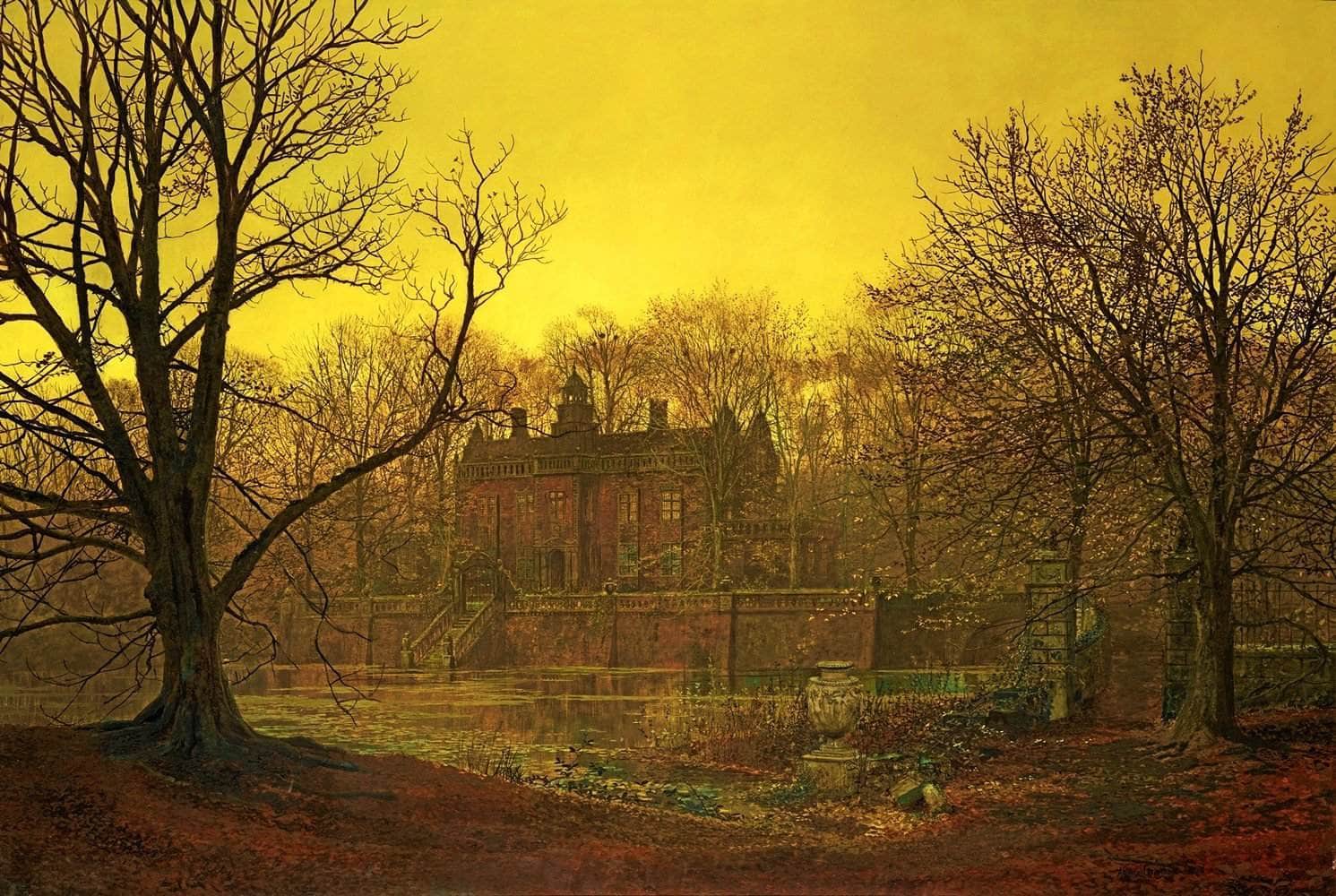 A Yorkshire Home Painting John Atkinson Grimshaw Canvas Art Fine Art Print