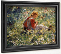 A Young Girl In A Flower Garden By Evert Pieters Fine Art Print