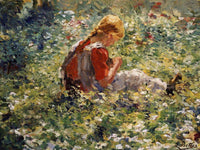 A Young Girl In A Flower Garden By Evert Pieters Fine Art Print